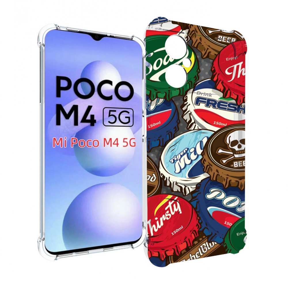 

Чехол MyPads крышки от баночек для Xiaomi Poco M4 5G, Прозрачный, Tocco