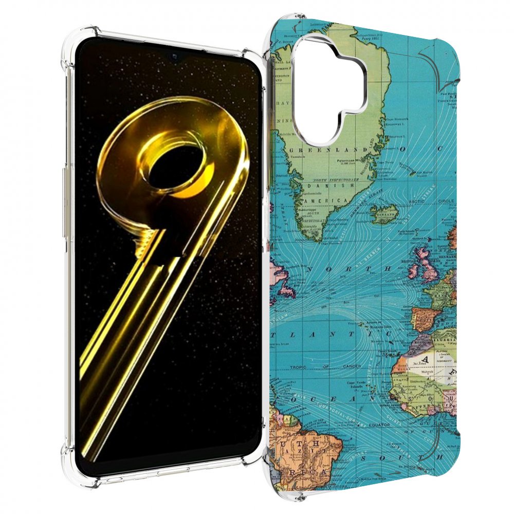

Чехол бампер MyPads старая карта земли для Realme 10 5G противоу..., Прозрачный, Tocco