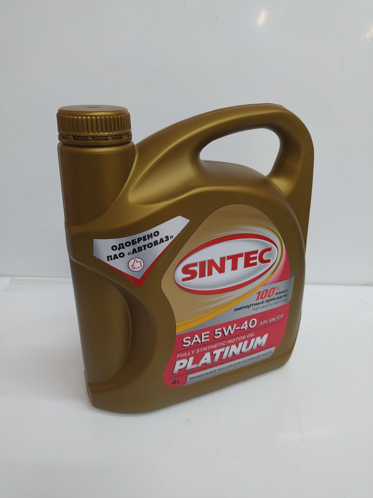 Моторное масло SINTEC синтетическое Платинум SAE 5W40 API SN/CF 4л