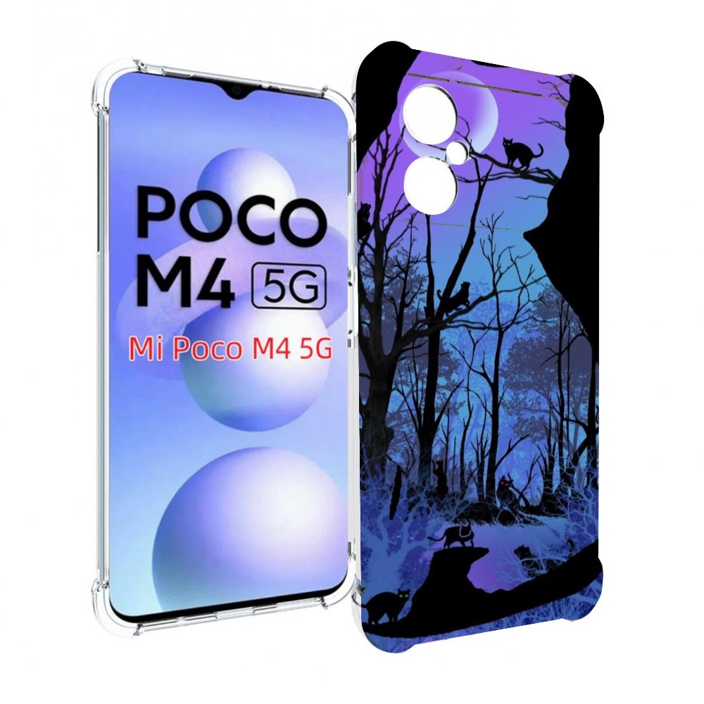 

Чехол MyPads лес внутри кота для Xiaomi Poco M4 5G, Прозрачный, Tocco
