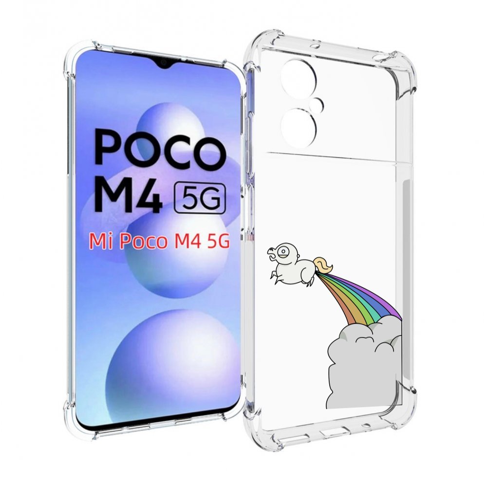 

Чехол MyPads летающее-пони детский для Xiaomi Poco M4 5G, Прозрачный, Tocco