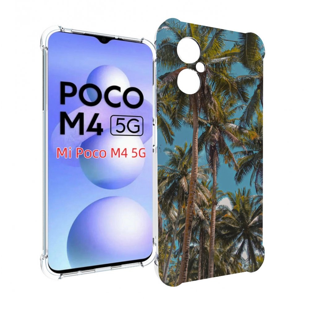 

Чехол MyPads летние пальмы для Xiaomi Poco M4 5G, Прозрачный, Tocco