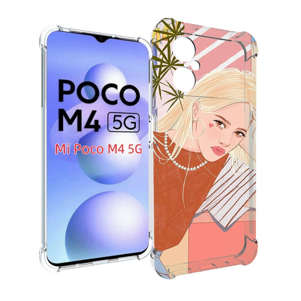 

Чехол MyPads летняя-девочка женский для Xiaomi Poco M4 5G, Прозрачный, Tocco