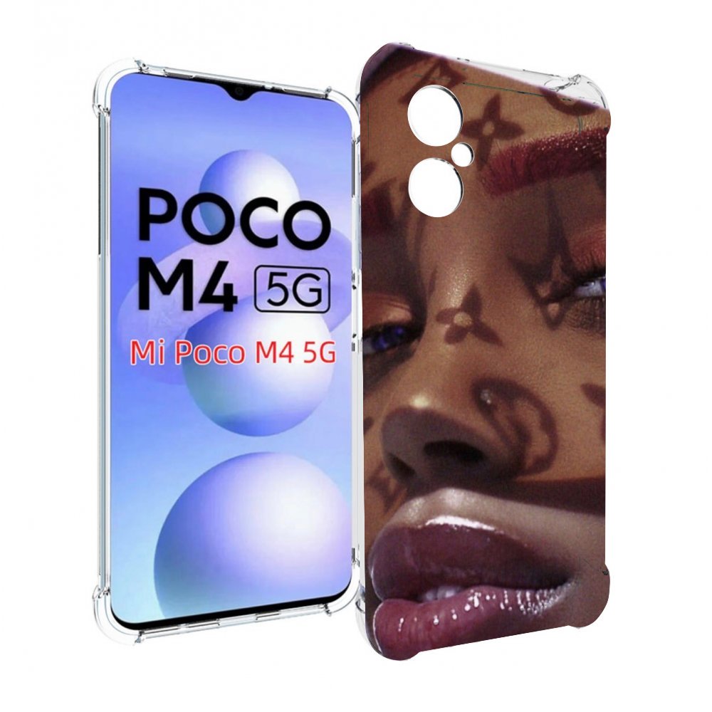 

Чехол MyPads лицо девушки тень женский для Xiaomi Poco M4 5G, Прозрачный, Tocco