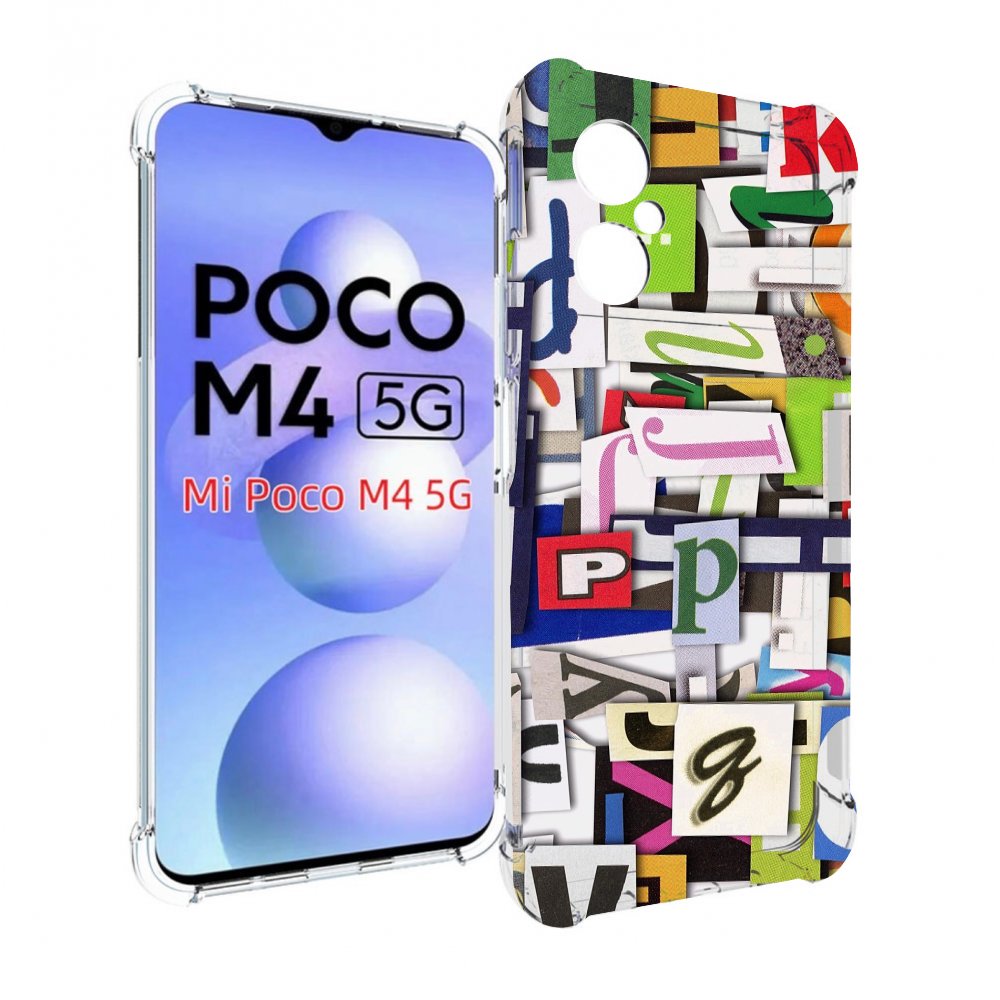 

Чехол MyPads ломанные-буквы для Xiaomi Poco M4 5G, Прозрачный, Tocco