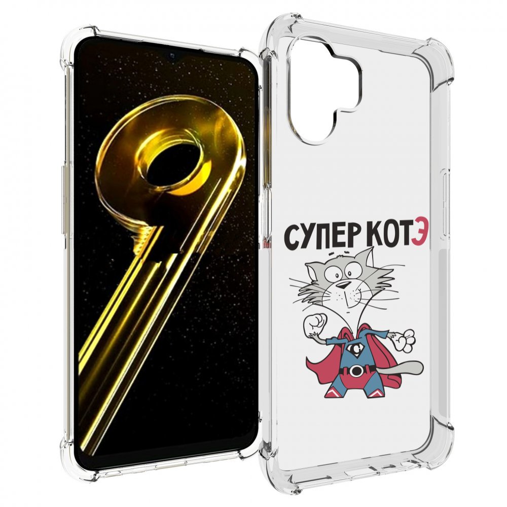 

Чехол бампер MyPads супер-котэ для Realme 10 5G противоударный, Прозрачный, Tocco