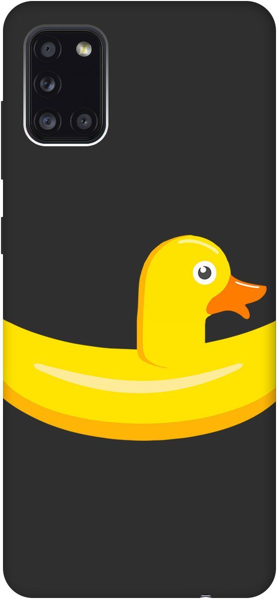 

Матовый чехол на Samsung Galaxy A31 "Duck Swim Ring" черный, Черный;белый, 8411