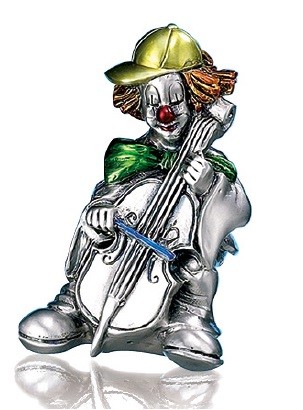 фото Статуэтка с серебрением mida 120224 "клоун с виолончелью", выс.10см
