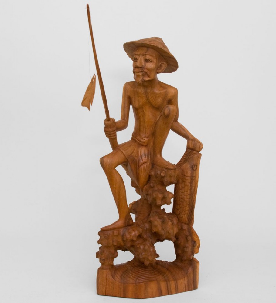 фото 17-010 статуэтка «рыбак» (суар, о.бали) art of indonesia