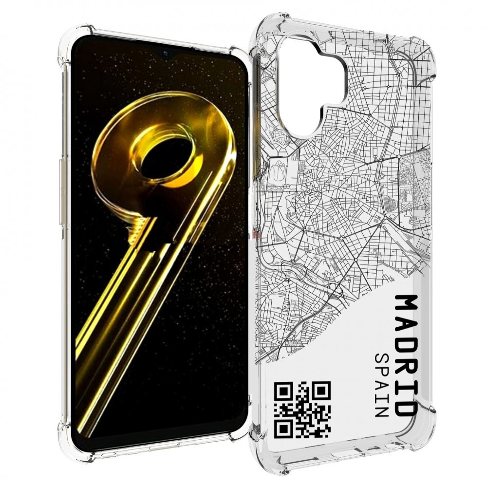 

Чехол бампер MyPads схема-мадрид для Realme 10 5G противоударный, Прозрачный, Tocco