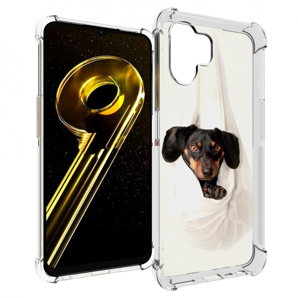 

Чехол бампер MyPads такса собака для Realme 10 5G противоударный, Прозрачный, Tocco