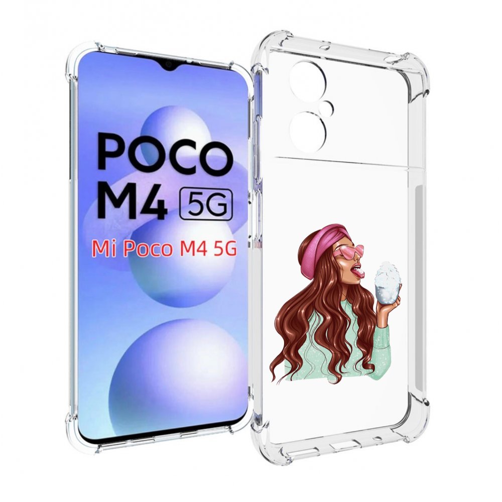 

Чехол MyPads любительница-снега женский для Xiaomi Poco M4 5G, Прозрачный, Tocco