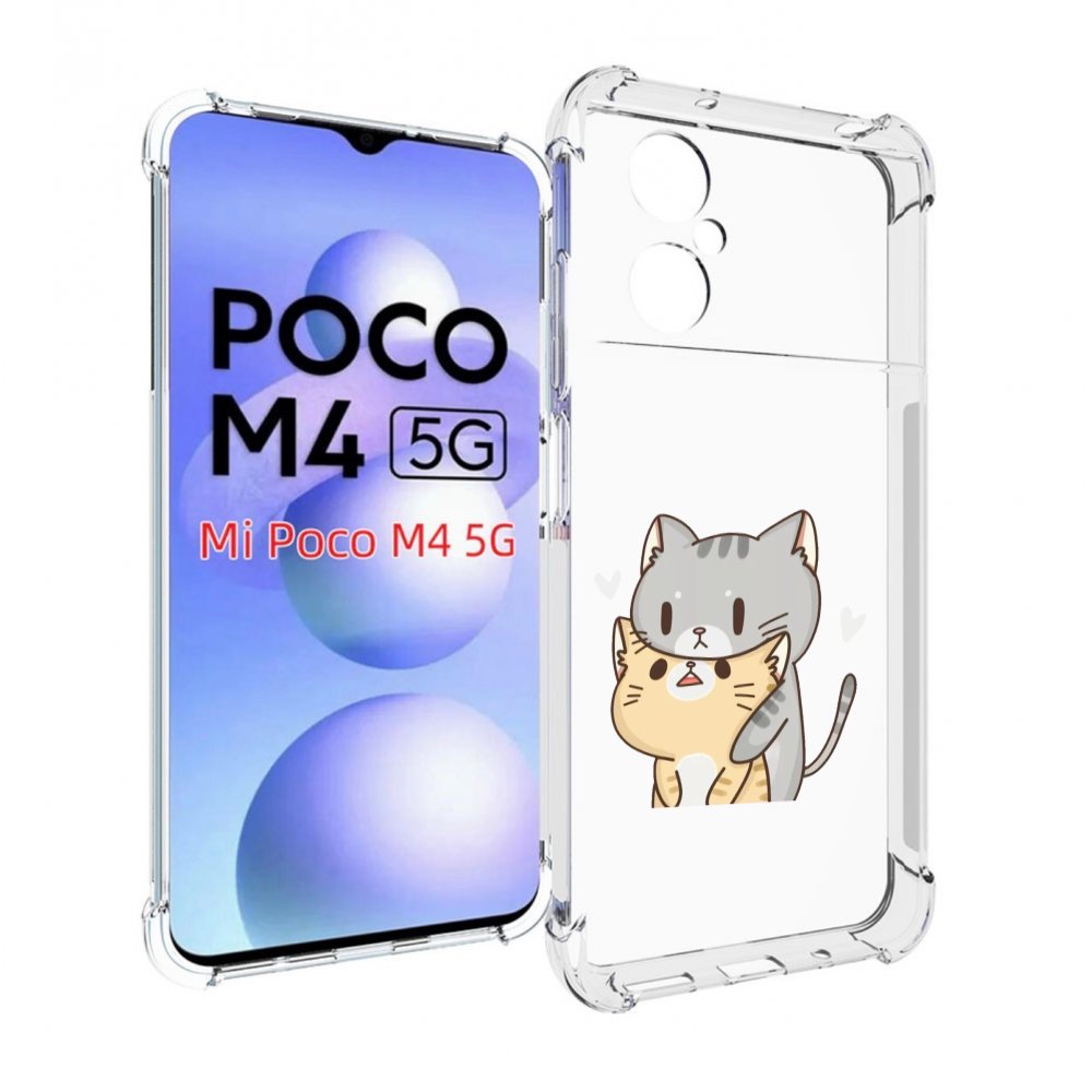 

Чехол MyPads любящие-коты для Xiaomi Poco M4 5G, Прозрачный, Tocco