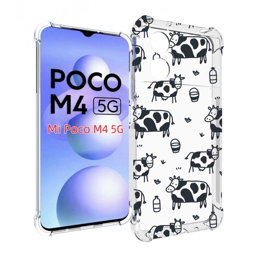 

Чехол MyPads маленькие-коровки для Xiaomi Poco M4 5G, Прозрачный, Tocco