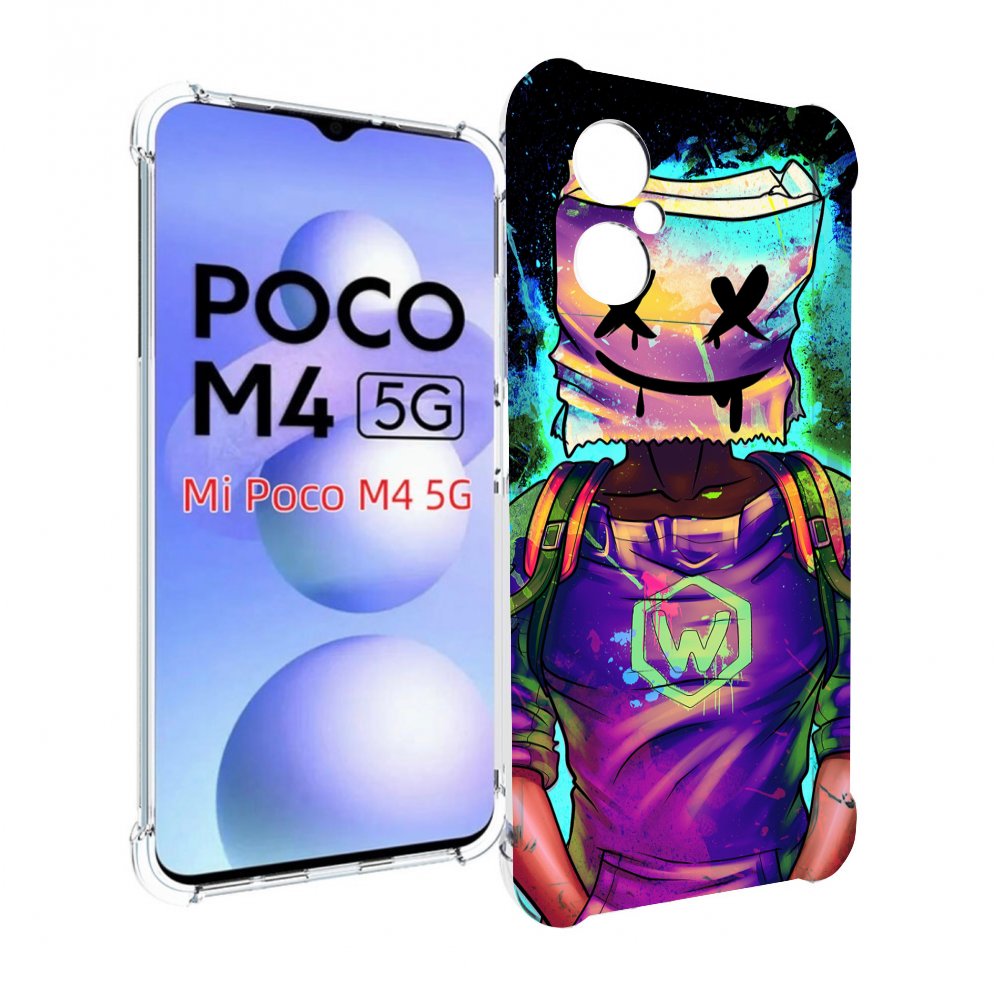 

Чехол MyPads маршмеллоу-глитч для Xiaomi Poco M4 5G, Прозрачный, Tocco