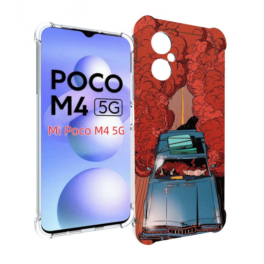 

Чехол MyPads машина мчится с дымком для Xiaomi Poco M4 5G, Прозрачный, Tocco