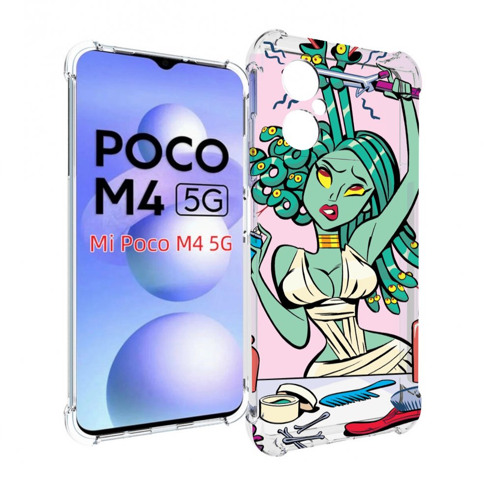 

Чехол MyPads медуза расчесывается женский для Xiaomi Poco M4 5G, Прозрачный, Tocco