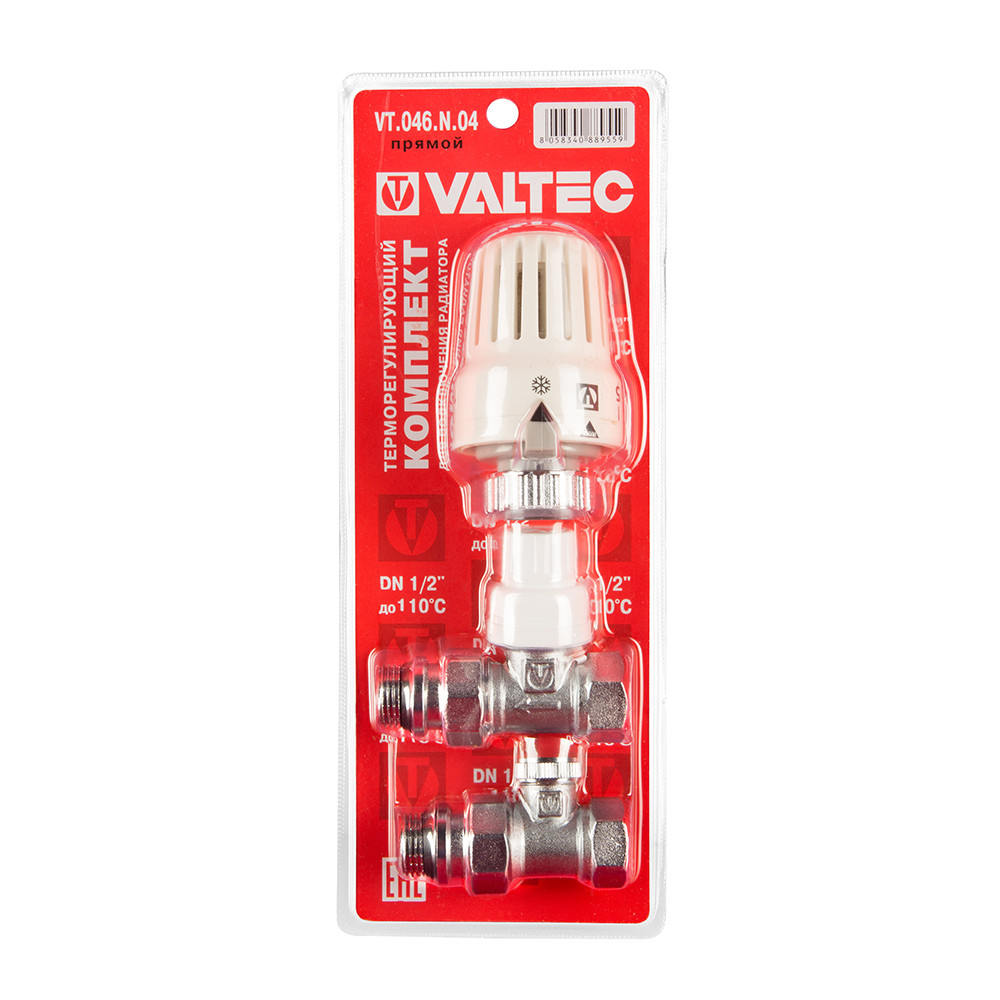 

Комплект терморегулируюшего оборудования для радиатора, прямой, 1/2 Valtec VT.046.N.04