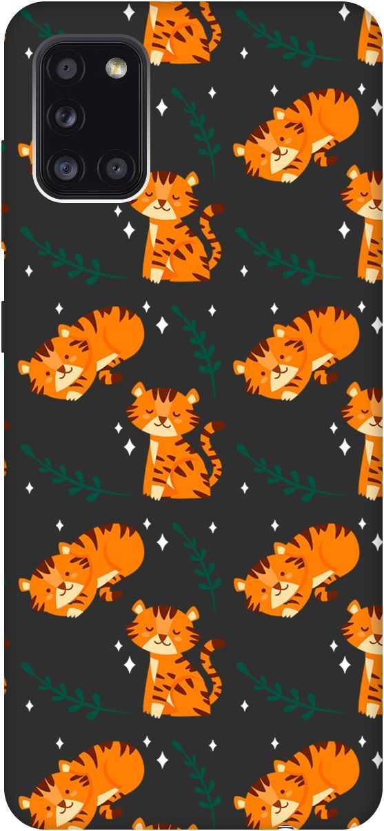 

Матовый чехол на Samsung Galaxy A31 "Tigers" черный, Черный;белый, 8411