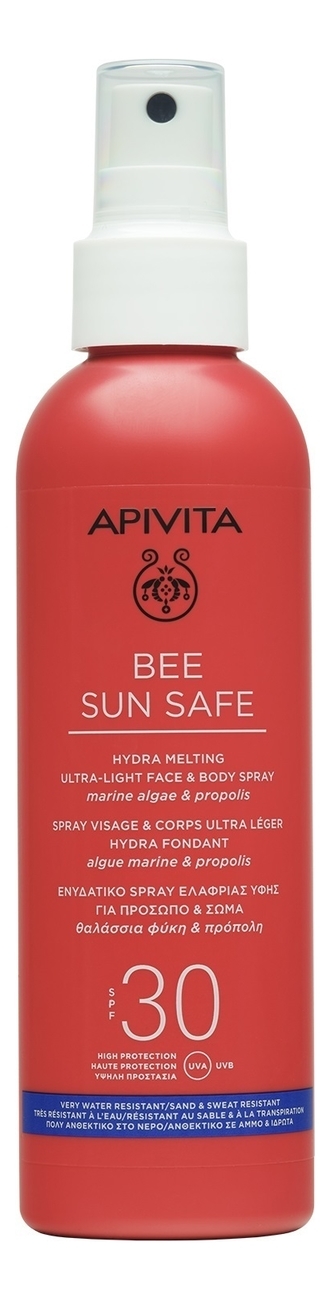 Солнцезащитный спрей Apivita Bee Sun Safe Hydra Melting Ultra-Light SPF30, 200 мл