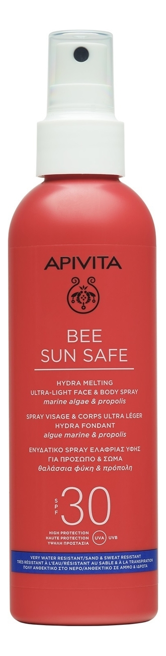 

Солнцезащитный спрей Apivita Bee Sun Safe Hydra Melting Ultra-Light SPF30, 200 мл