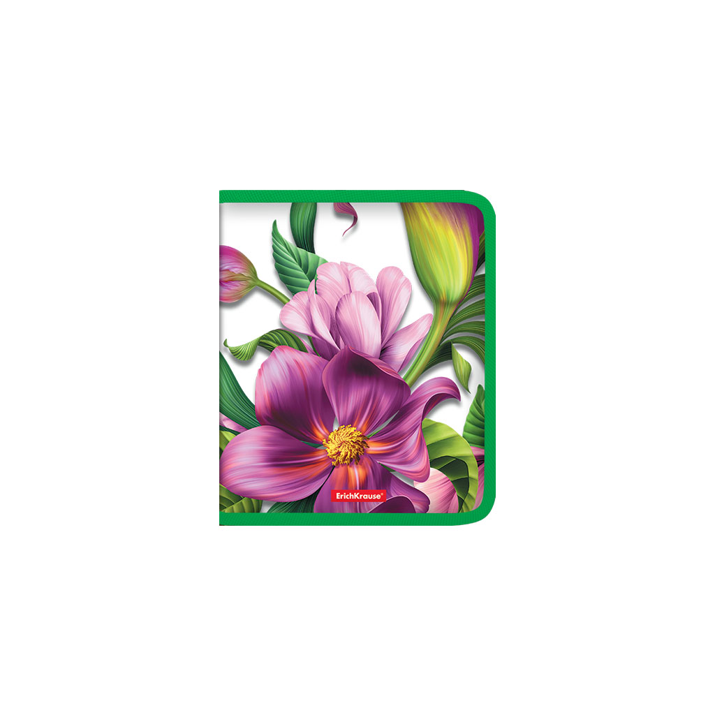 

Папка для тетрадей на молнии пластиковая ErichKrause Tropical Flowers, A5+ (в пакете по 4