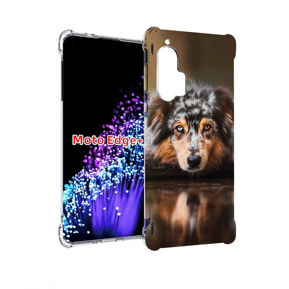 

Чехол MyPads австралииская овчарка для Motorola Edge+ Plus, Прозрачный, Tocco