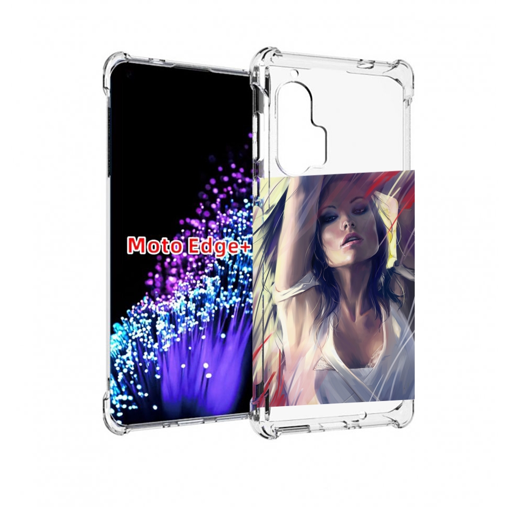 

Чехол MyPads акварельная-девушка женской для Motorola Edge+ Plus, Прозрачный, Tocco