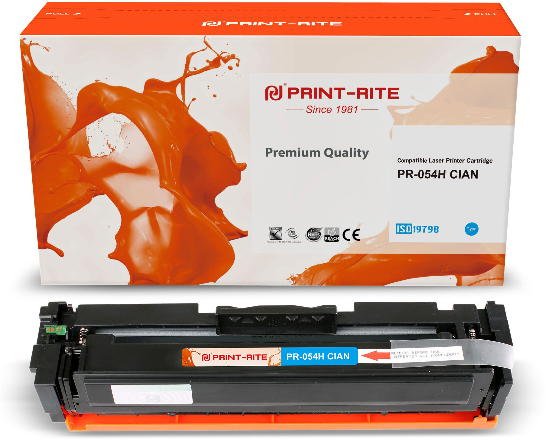 

Картридж для лазерного принтера Print-Rite 1809274 Blue, совместимый, Голубой