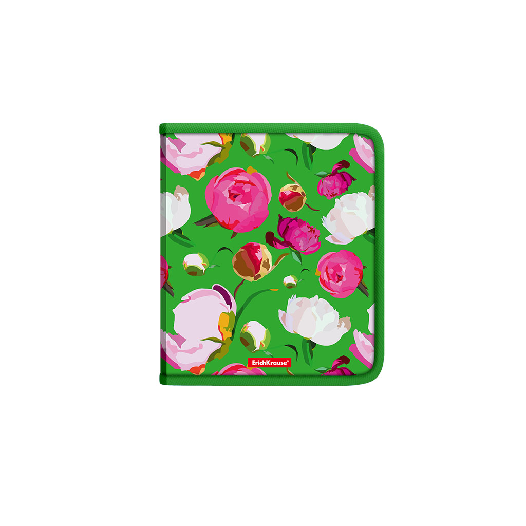 

Папка на молнии пластиковая ErichKrause Peonies, A5+ (в пакете по 4 шт.)