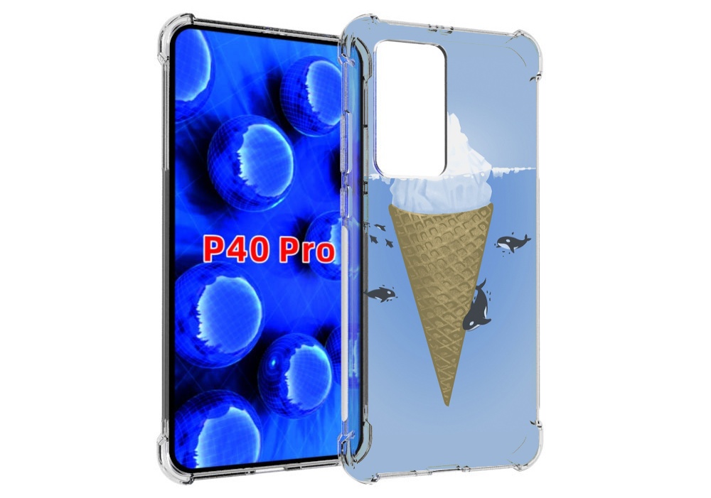 

Чехол MyPads мороженное-у-косаток для Huawei P40 Pro противоударный, Прозрачный, Tocco