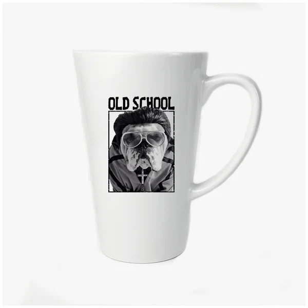 

Большая конусная кружка CoolPodarok Old scool Бульдог