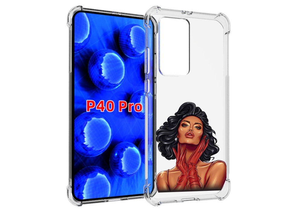 

Чехол MyPads мулатка-в-перчатках женский для Huawei P40 Pro противоударный, Прозрачный, Tocco