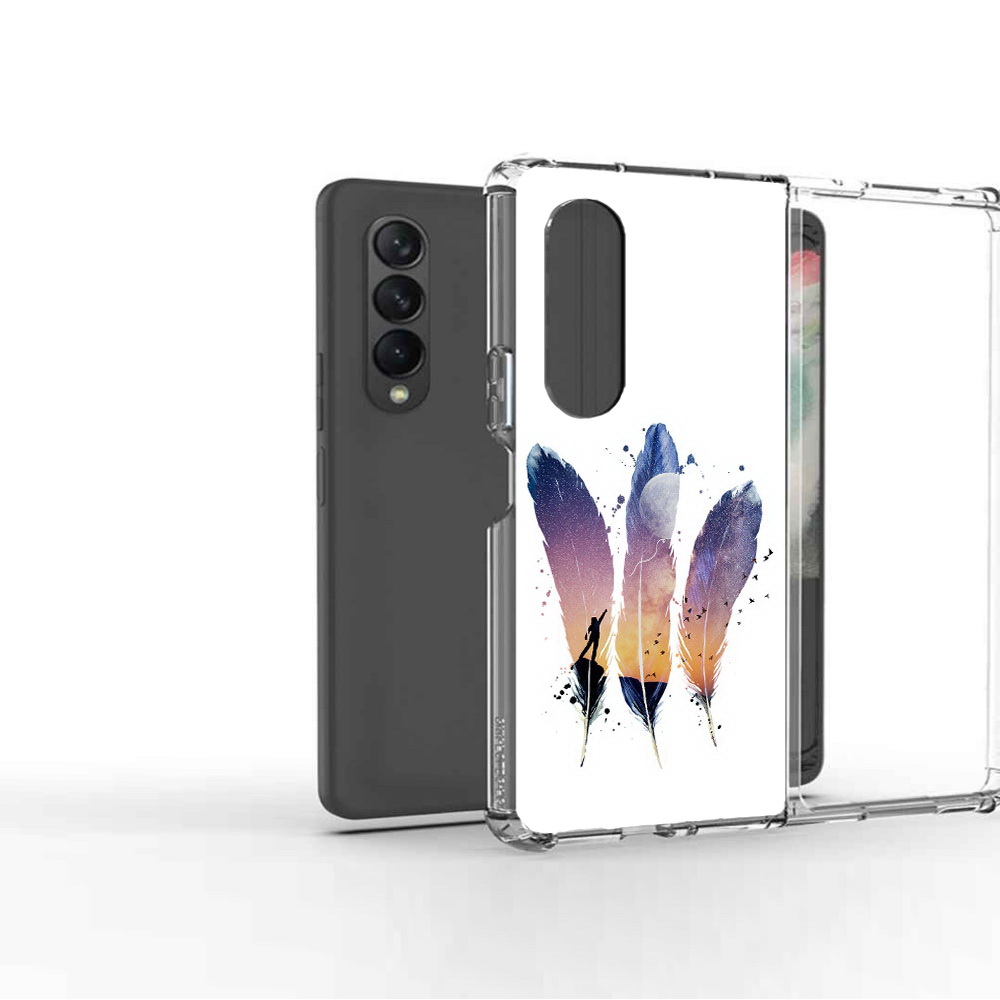 

Чехол MyPads Tocco для Samsung Galaxy Z Fold2 небесные перья, Прозрачный, Tocco