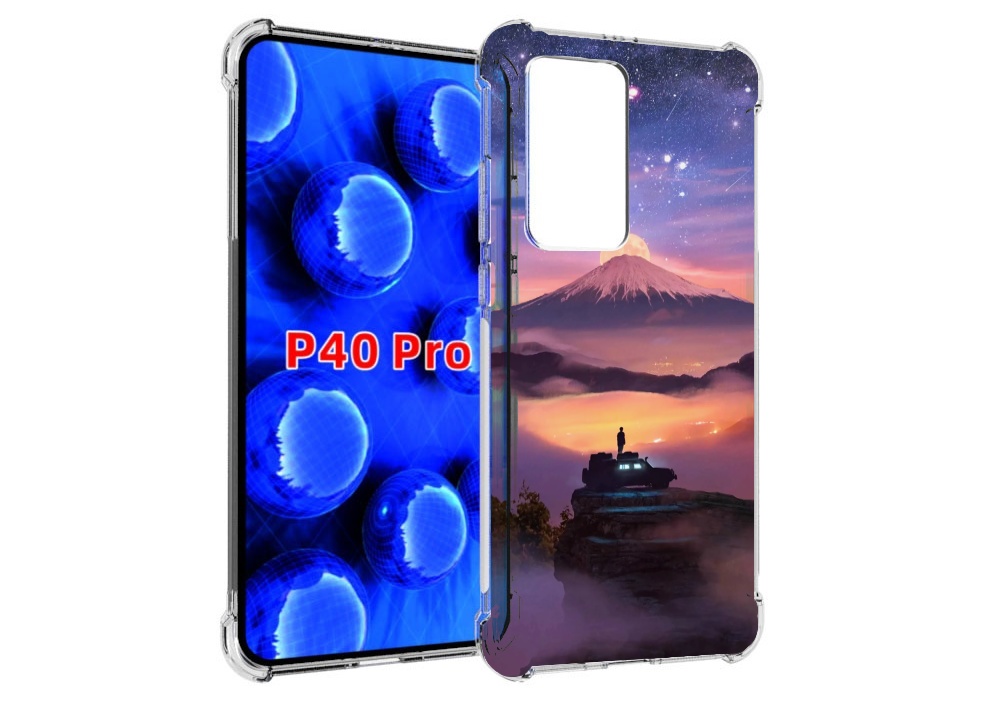 

Чехол MyPads ночь-в-горах для Huawei P40 Pro противоударный, Прозрачный, Tocco
