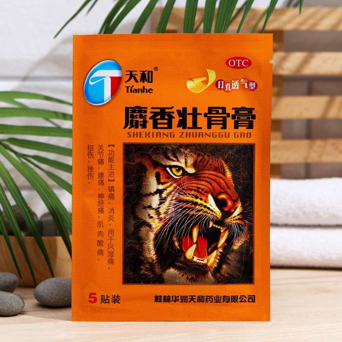 

Пластырь Tianhe Shexiang Zhuanggu Gao, 7х10 см, 5 шт., Бежевый