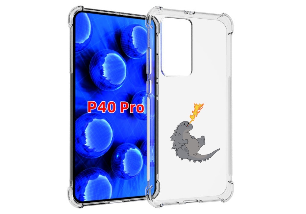 

Чехол MyPads огнедышащий-дракончик для Huawei P40 Pro противоударный, Прозрачный, Tocco