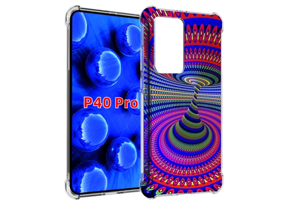 

Чехол MyPads оптическая иллюзия для Huawei P40 Pro противоударный, Прозрачный, Tocco