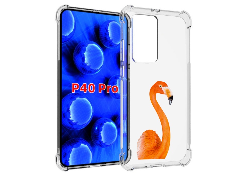 

Чехол MyPads оранжевый-фламинго для Huawei P40 Pro противоударный, Прозрачный, Tocco