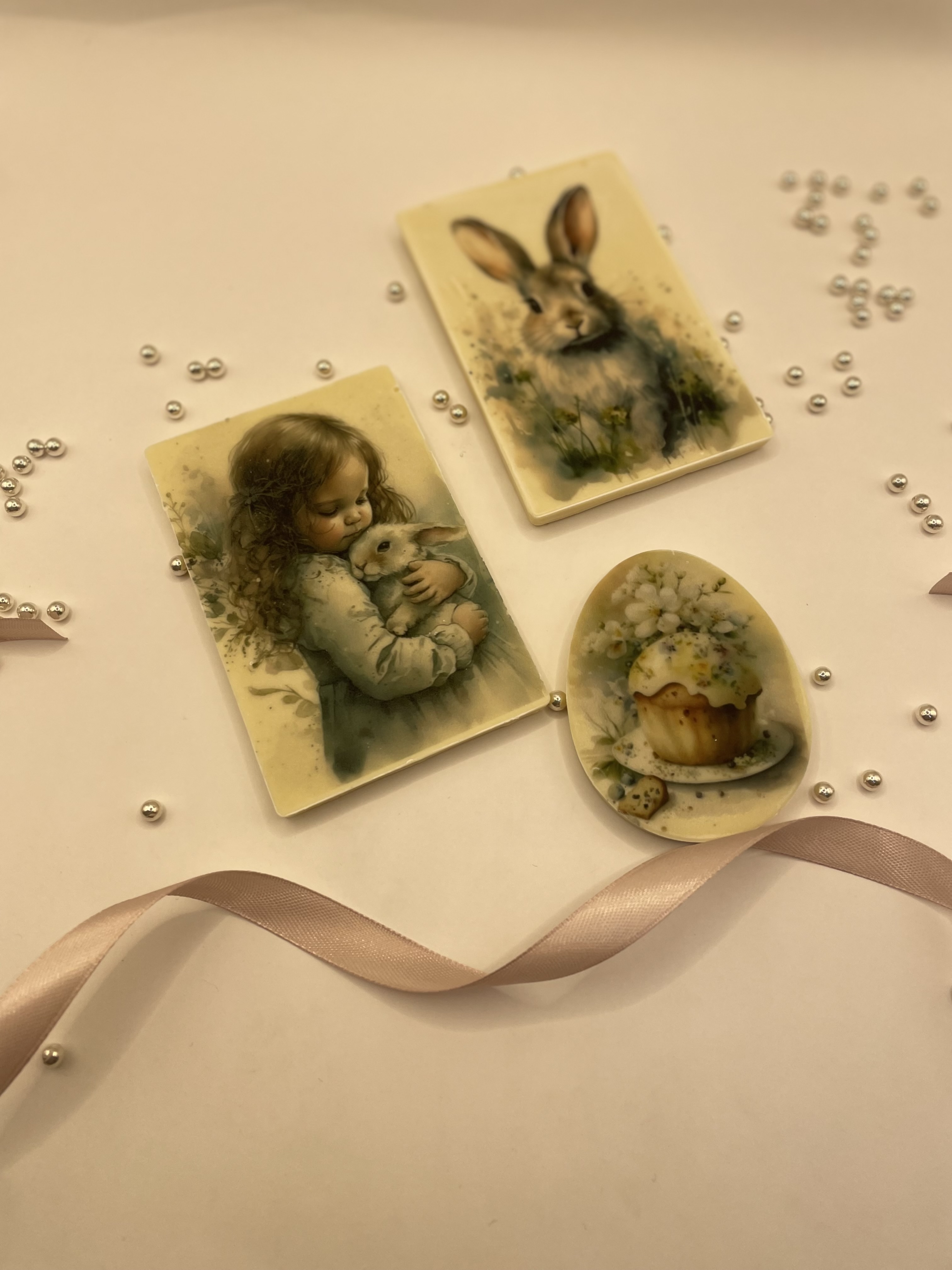 Подарочный набор шоколада Милашка пасхальный Девочка и зайчик, 240 г