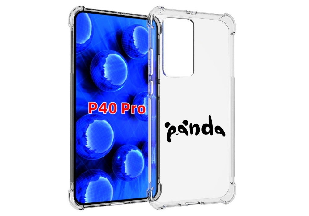 Чехол MyPads панда надпись для Huawei P40 Pro противоударный