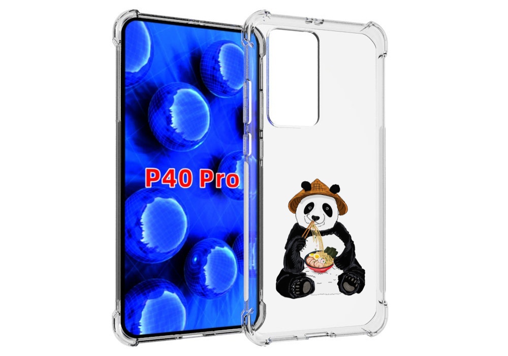 

Чехол MyPads панда-любит-лапшу для Huawei P40 Pro противоударный, Прозрачный, Tocco