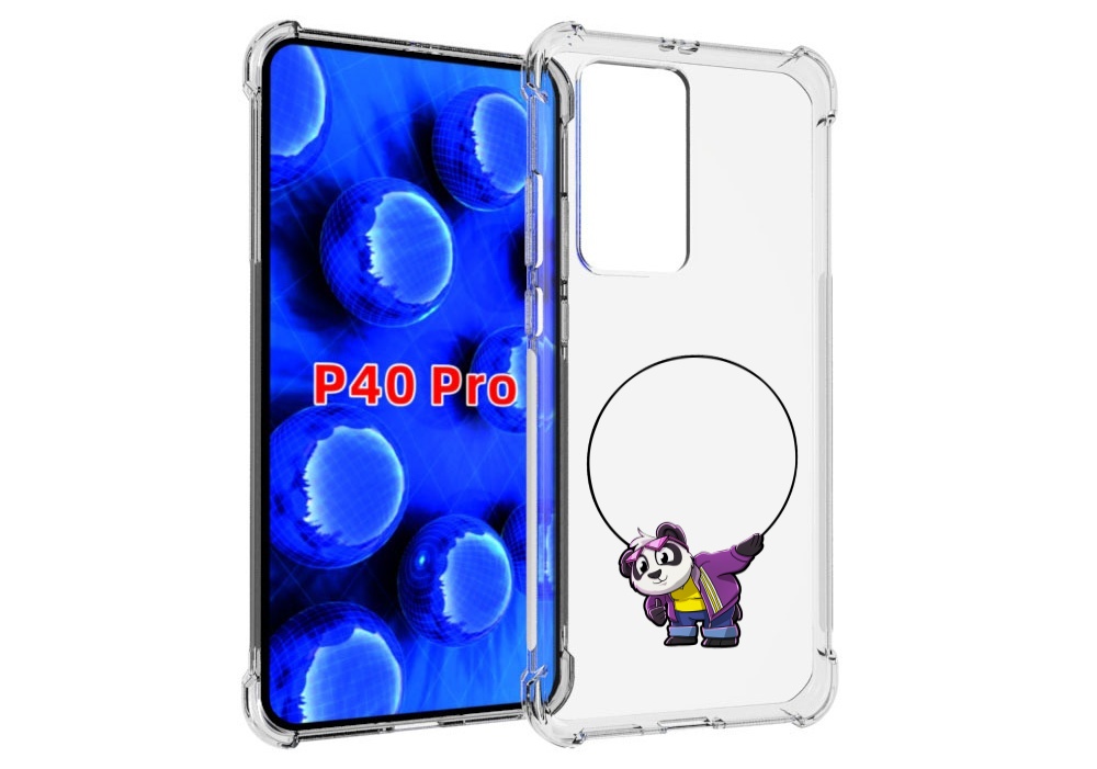 

Чехол MyPads панда-с-обручем для Huawei P40 Pro противоударный, Прозрачный, Tocco