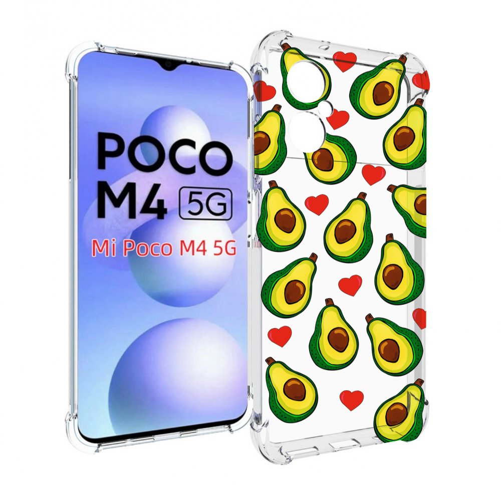

Чехол MyPads миленькие-авокадо для Xiaomi Poco M4 5G, Прозрачный, Tocco