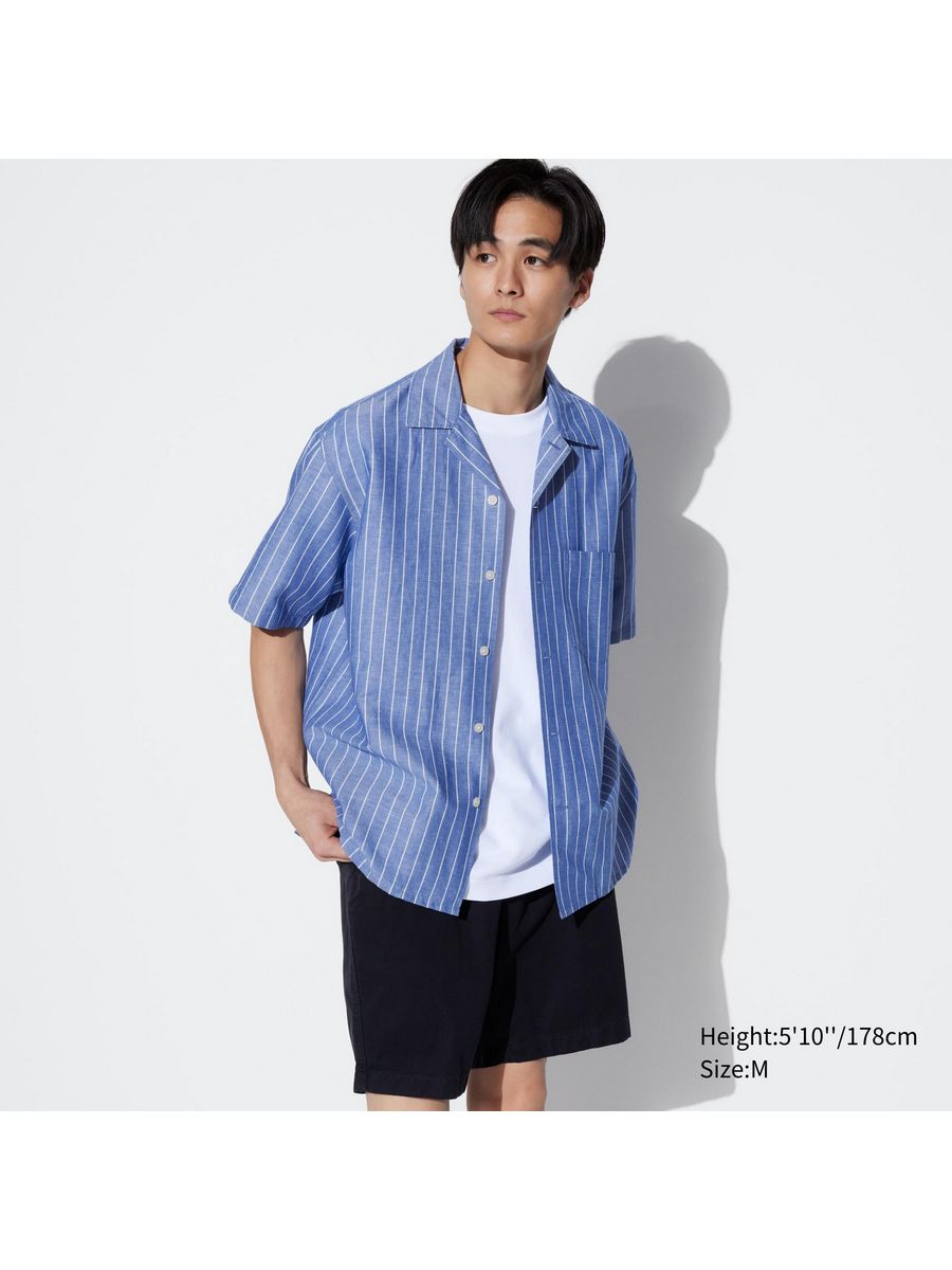 

Рубашка мужская UNIQLO 473049 синяя M, Синий, 473049