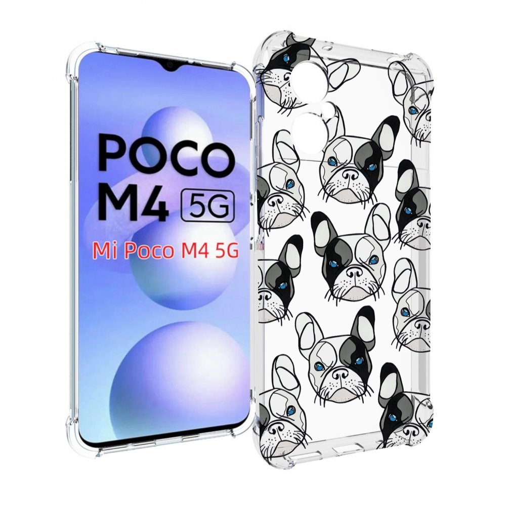 

Чехол MyPads мини-собачки-черно-белый для Xiaomi Poco M4 5G, Прозрачный, Tocco