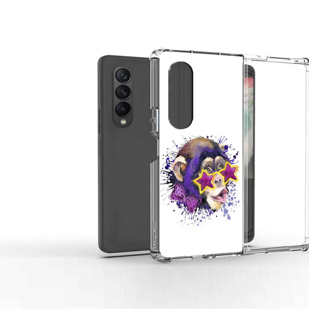 

Чехол MyPads Tocco для Samsung Galaxy Z Fold2 обезьяна в очках, Прозрачный, Tocco