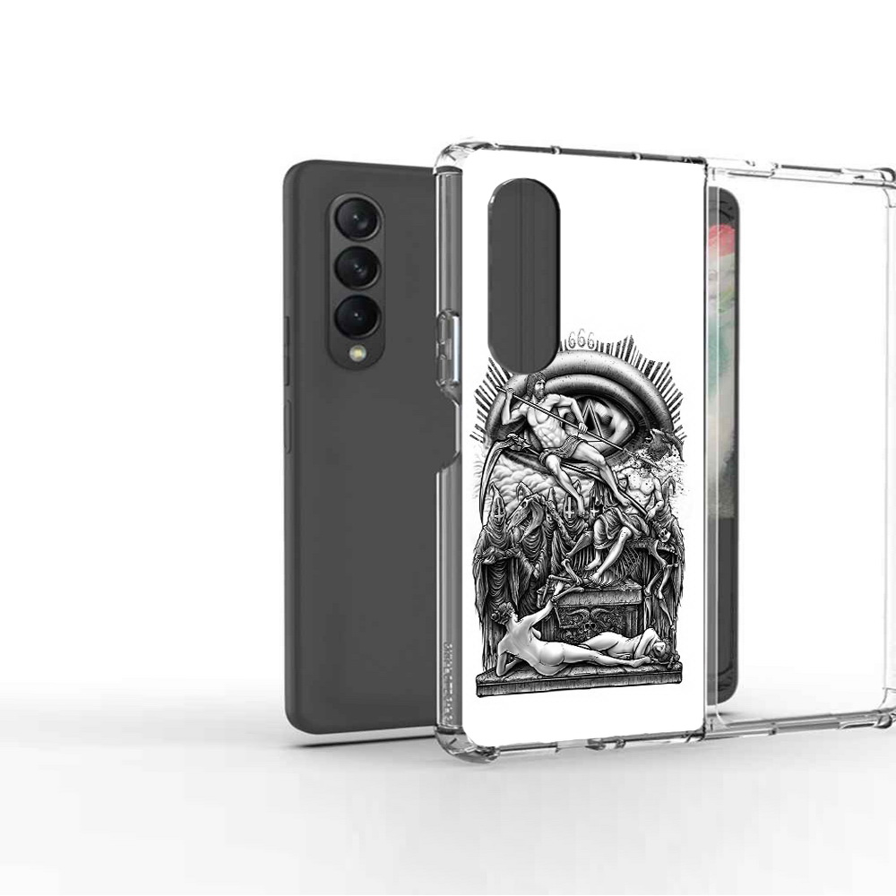 

Чехол MyPads Tocco для Samsung Galaxy Z Fold2 оракул черно белый, Прозрачный, Tocco