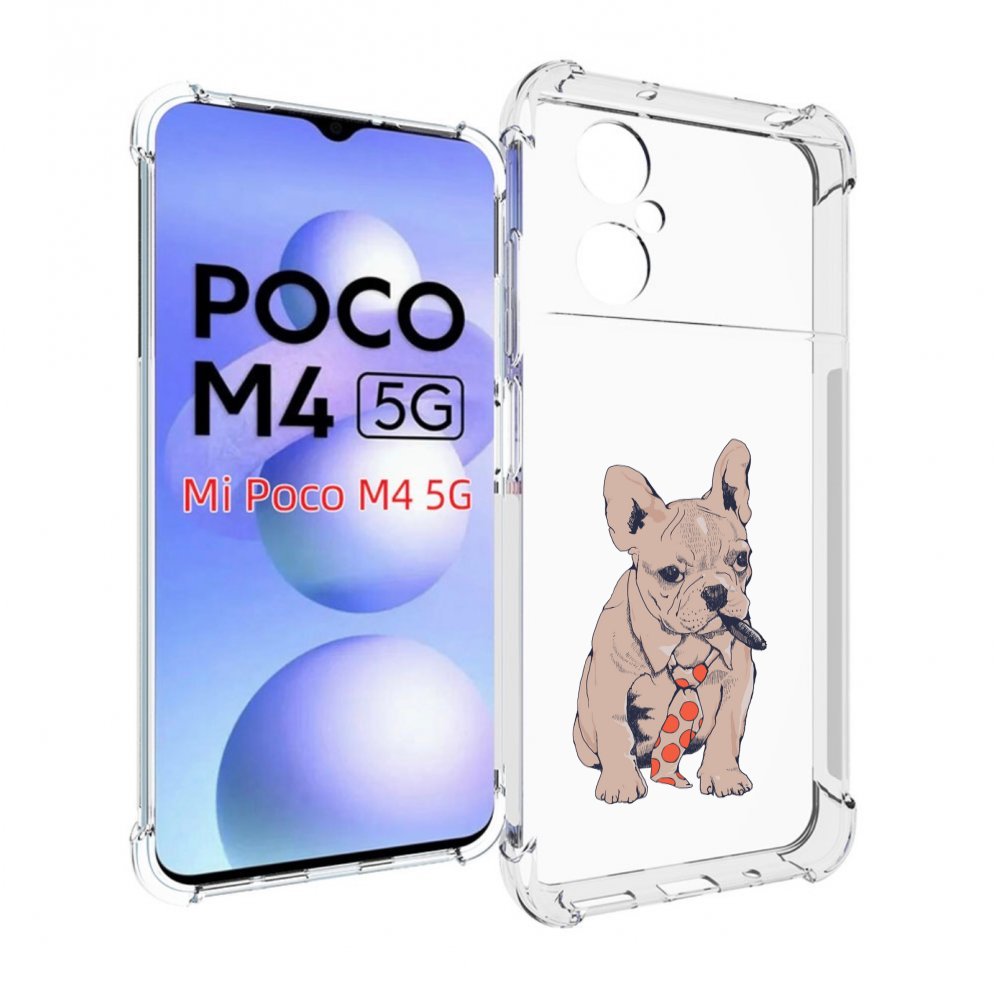 

Чехол MyPads бульдог с сигарой для Xiaomi Poco M4 5G, Прозрачный, Tocco