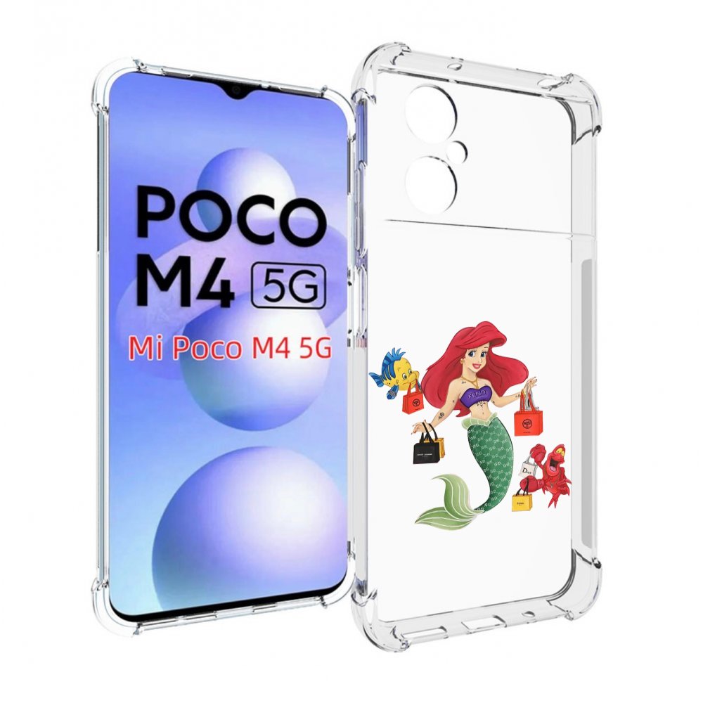 

Чехол MyPads модная-русалка женский для Xiaomi Poco M4 5G, Прозрачный, Tocco